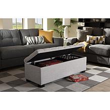 Roanoke Fabric Upholstered Grid-Tufting Storage Ottoman Bench