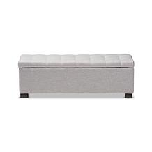 Roanoke Fabric Upholstered Grid-Tufting Storage Ottoman Bench