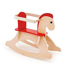 Rock and Ride Wooden Adjustable Rocking Horse in Beige