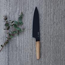 Ron 4-piece Black Knife Set with Wooden Handles