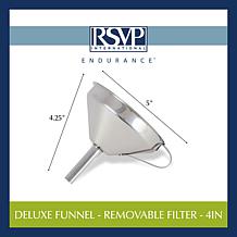 RSVP Deluxe Funnel with Removable Filter 4"