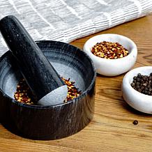 RSVP Marble Mortal and Pestle - Black
