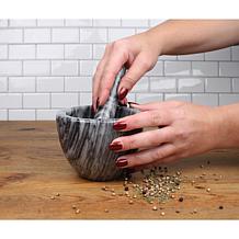 RSVP Marble Mortar & Pestle - Gray