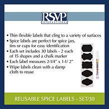 RSVP Reusable Spice Labels - Set of 30