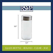 RSVP Round Clear Glass Bottle 3 oz.