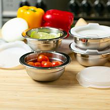 RSVP Stainless Steel Prep Bowls with Lids - Set of 4