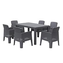 RTA Products Lucca 7-Piece Dining Set with Cushions