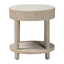 Sadia Handcrafted Wood and Grasscloth Nightstand