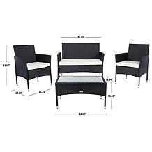 Safavieh Abdul 4-Piece Living Set - Black, Grey