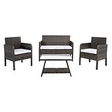 Safavieh Aboka 4-Piece Living Set - Black, Grey