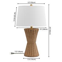 Safavieh Aitana Natural Rattan Table Lamp 15" x 15" x 26"