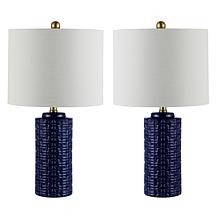 Safavieh Artef Navy Blue Ceramic 2-pack Table Lamps