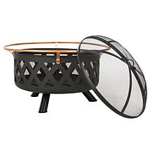 Safavieh Bryce Round Fire Pit with Screen