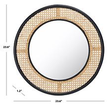 Safavieh Byleth 24" Black Natural Wood Mirror