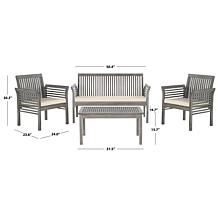 Safavieh Carson 4-Piece Outdoor Set, Grey