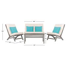 Safavieh Chaston 4-piece Outdoor Living Set with Accent Pillows