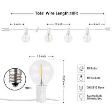 Safavieh Chiera 10-Light 120" LED Outdoor String Light