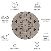 Safavieh Courtyard Aidan 6'-7" Round Indoor/Outdoor Rug