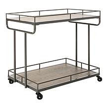 Safavieh Dawson 2-Tier Charcoal Rectangular Bar Cart