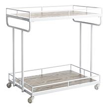 Safavieh Dawson 2-Tier White Rectangular Bar Cart