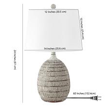 Safavieh Dewlen 24" Brown and White Resin Table Lamp