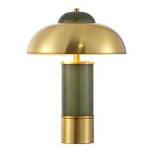Safavieh Drea Green Glass Table Lamp with Brass Shade