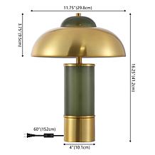 Safavieh Drea Green Glass Table Lamp with Brass Shade