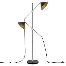 Safavieh Dwyer Black and Chrome Floor Lamp 67.5"H