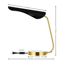 Safavieh Fynn Black and Brass Metal Table Lamp 16.5"