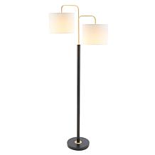 Safavieh Geordi 2-Light Black and Gold Floor Lamp 64"