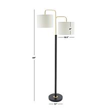 Safavieh Geordi 2-Light Black and Gold Floor Lamp 64"