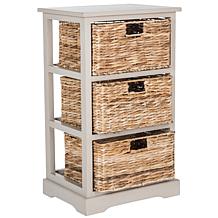 Safavieh Halle 3 Wicker Basket Storage Side Table