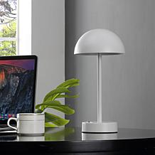 Safavieh Helene 12" White Iron Rechargeable LED Table Lamp