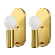 Safavieh Irima 2-pack Brass Metal and Glass Wall Sconces 4.75" x 4"...