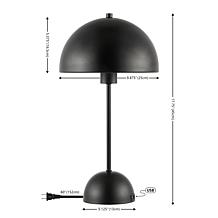Safavieh IXORA 17.75" Black Iron Table Lamp with USB