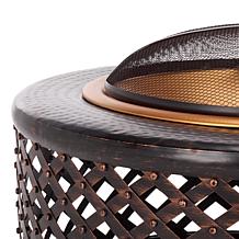 Safavieh Jamaica Fire Pit with Screen, Grate and Poker