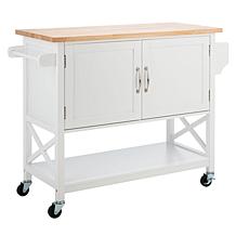 Safavieh Kesler 2-Door 1-Shelf Kitchen Cart White