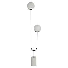 Safavieh Leif 2-Light Black Iron and White Glass Floor Lamp