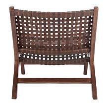 Safavieh Luna Leather Woven Accent Chair