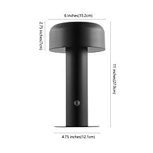 Safavieh Mayella Rechargeable LED Table Lamp, Black, 11"