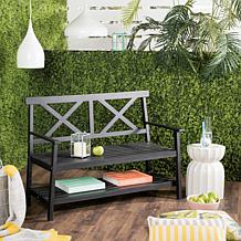 Safavieh Mayer Outdoor Bench with Shelf