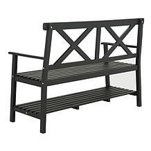 Safavieh Mayer Outdoor Bench with Shelf