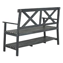 Safavieh Mayer Outdoor Bench with Shelf