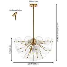 Safavieh Miri 6-Light Extendable Brass Pendant, 23.75"