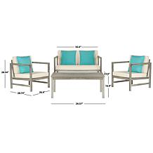 Safavieh Montez 4-Piece Outdoor Set with Accent Pillows