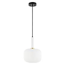 Safavieh Naois 10" White and Black Glass Pendant Light