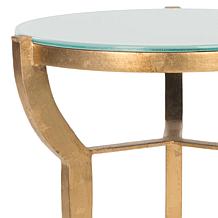 Safavieh Ormond Mirror-Top Goldtone-Leaf Accent Table