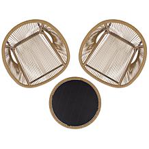 Safavieh Otto 3-Piece Outdoor Set with Metal and Rattan