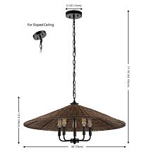 Safavieh Palmera 5-Light Dark Natural/Black Pendant