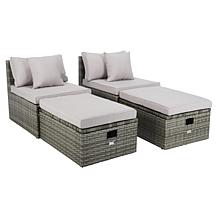 Safavieh Pramla Outdoor Sette with Ottoman